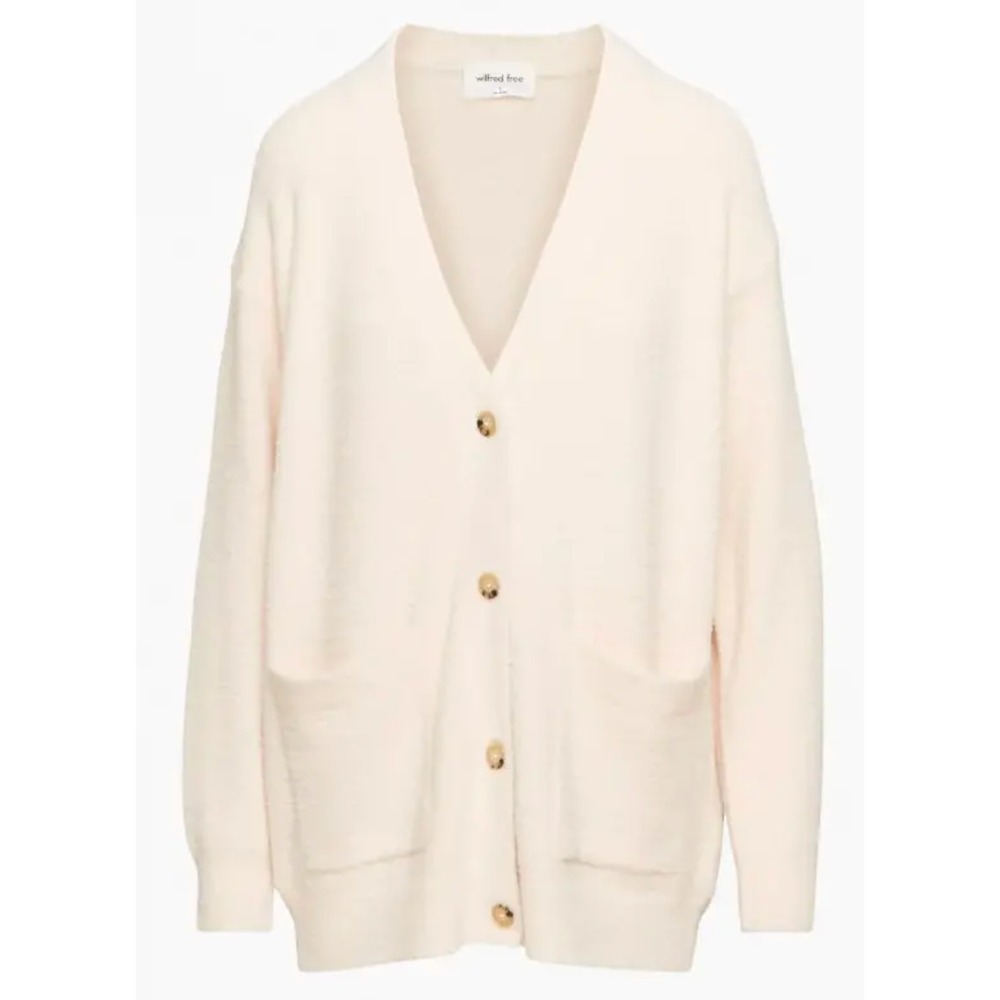 Aritzia Wilfred Free Hush Knit Oversized Cardigan Size XS Cream Off White - Picture 11 of 11